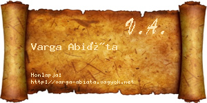 Varga Abiáta névjegykártya